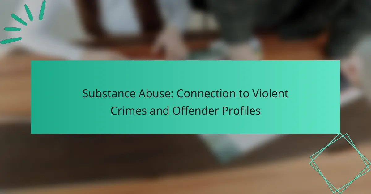 Substance Abuse: Connection to Violent Crimes and Offender Profiles