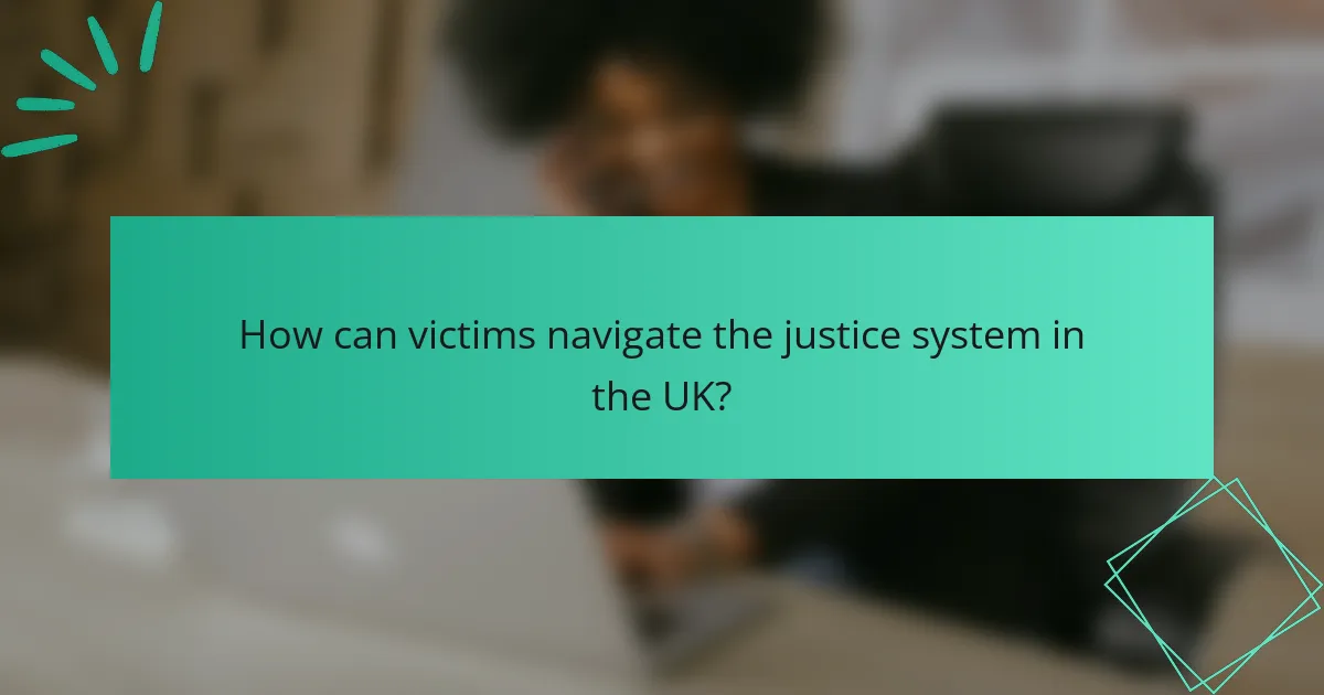 How can victims navigate the justice system in the UK?