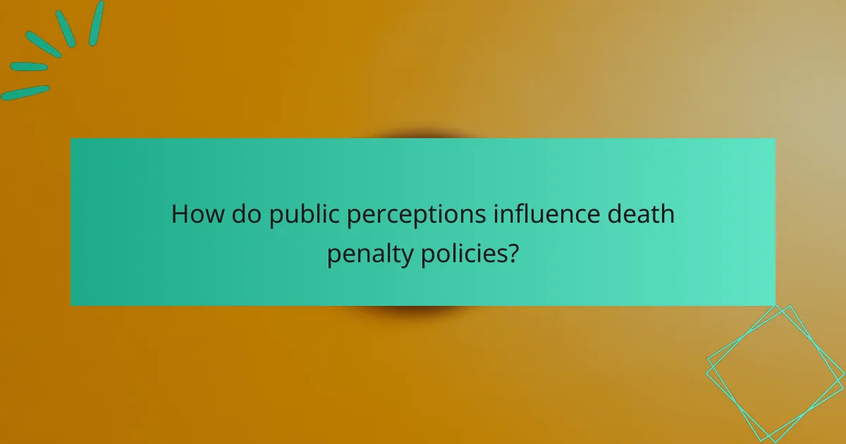 How do public perceptions influence death penalty policies?