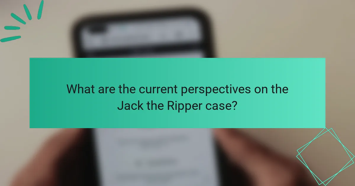 What are the current perspectives on the Jack the Ripper case?