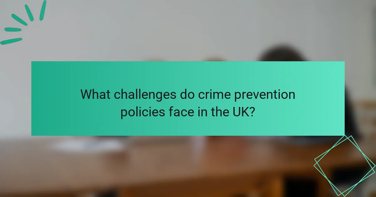 What challenges do crime prevention policies face in the UK?