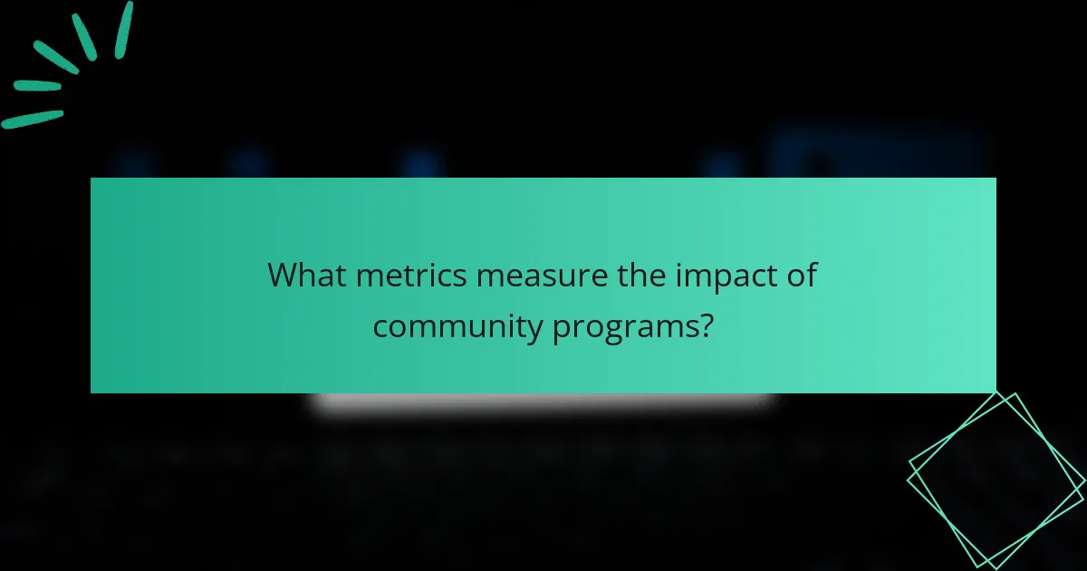 What metrics measure the impact of community programs?