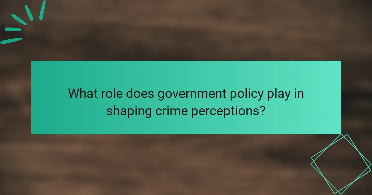 What role does government policy play in shaping crime perceptions?